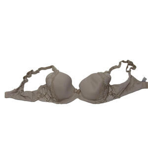 Marks & Spencer Bra Womens 34B Beige Lace Underwire Padded Fawn Floral Everyday